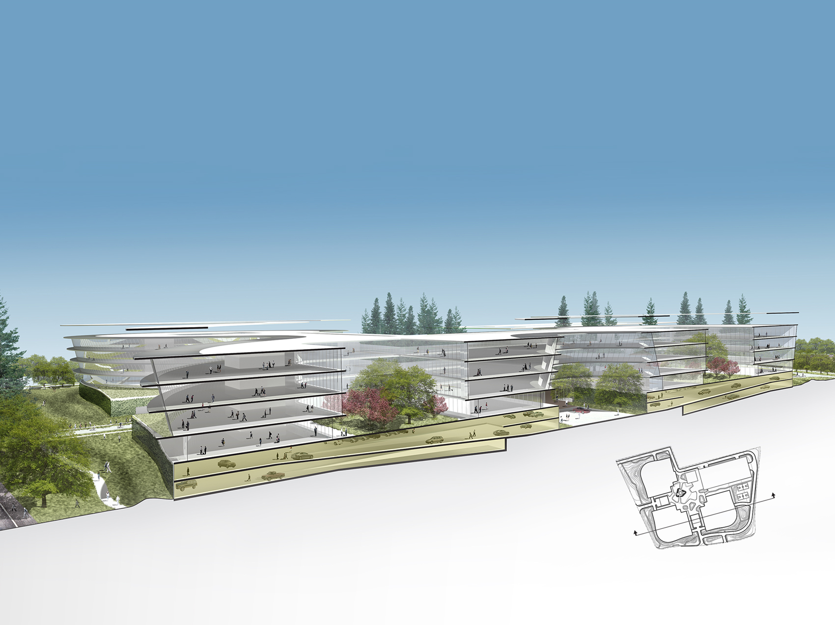 Cutaway of the Central & Wolfe campus