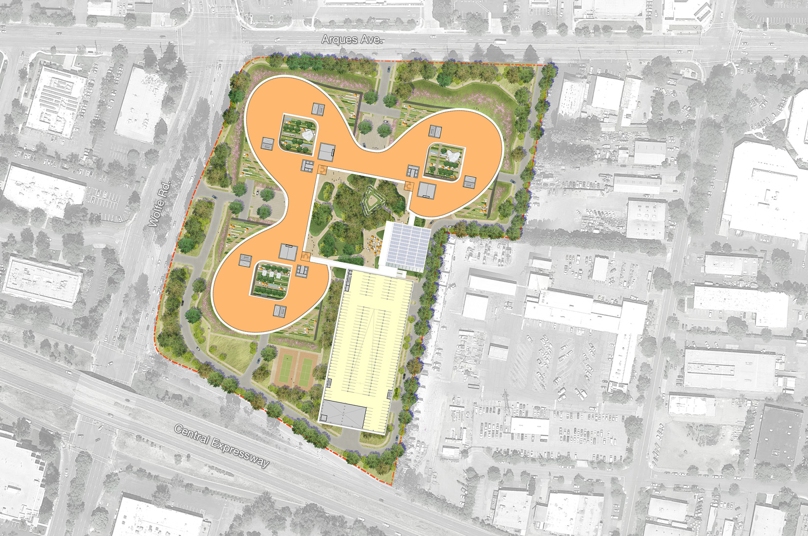 Diagram of Central & Wolfe's 208,000 sf floor plates